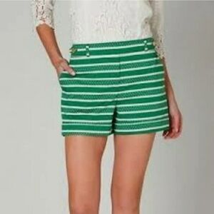 Anthropologie  Green Striped Women's Shorts